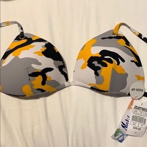 Zumiez Yellow Pop Camo Tri Top